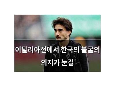 이탈리아전에서 한국의 불굴의 의지가 눈길