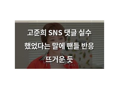 고준희 SNS 댓글 실수 했었다는 말에 팬들 반응 뜨거운 듯