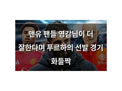 맨유 팬들 영감님이 더 잘한다며 푸르하의 선발 경기 화들짝