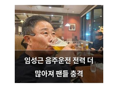 임성근 음주운전 전력 더 많아져 팬들 충격