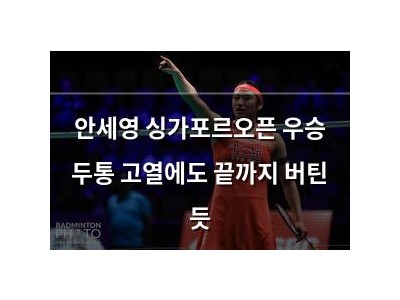 안세영 싱가포르오픈 우승 두통 고열에도 끝까지 버틴 듯