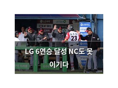 LG 6연승 달성 NC도 못 이기다