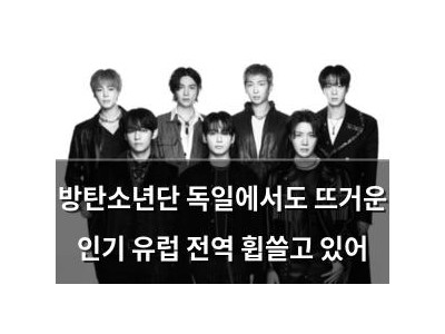 방탄소년단 독일에서도 뜨거운 인기 유럽 전역 휩쓸고 있어