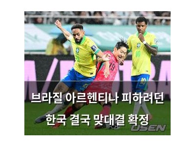 브라질 아르헨티나 피하려던 한국 결국 맞대결 확정
