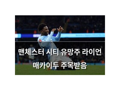 맨체스터 시티 유망주 라이언 매카이두 주목받음