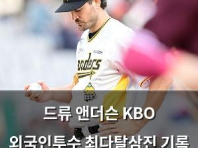 드류 앤더슨 KBO 외국인투수 최다탈삼진 기록 세움