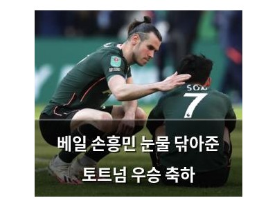 베일 손흥민 눈물 닦아준 토트넘 우승 축하