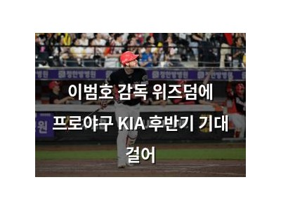 이범호 감독 위즈덤에 프로야구 KIA 후반기 기대 걸어